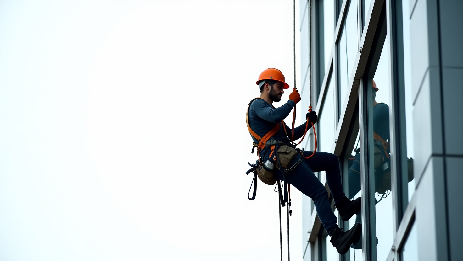 Flux_Dev_A_worker_using_rope_access_equipment_to_descend_on_th_1